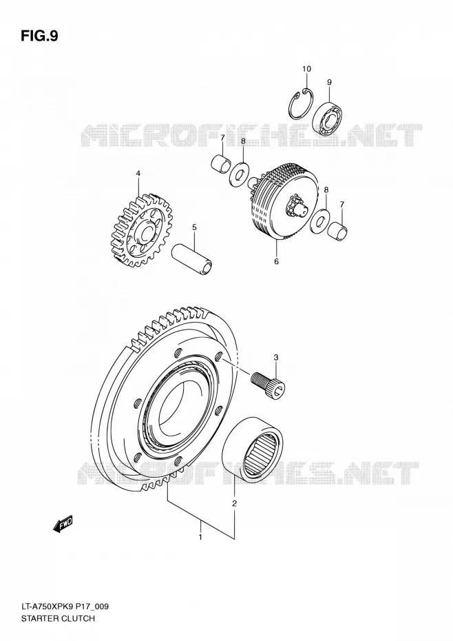 STARTMOTOR CLUTCH Suzuki QUAD 750 KINGQUAD 2010  LT-A750XP L0 (P17,P24)