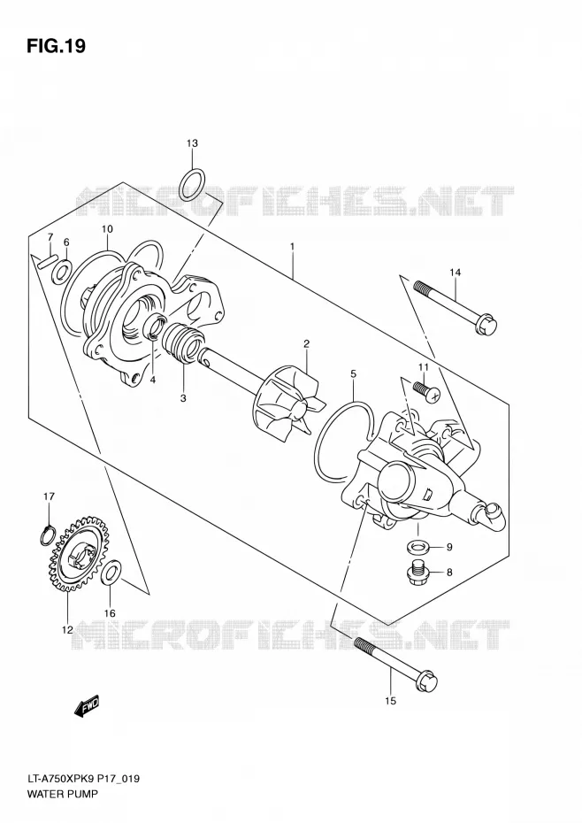 WATERPOMP Suzuki QUAD 750 KINGQUAD 2010  LT-A750XP L0 (P17,P24)
