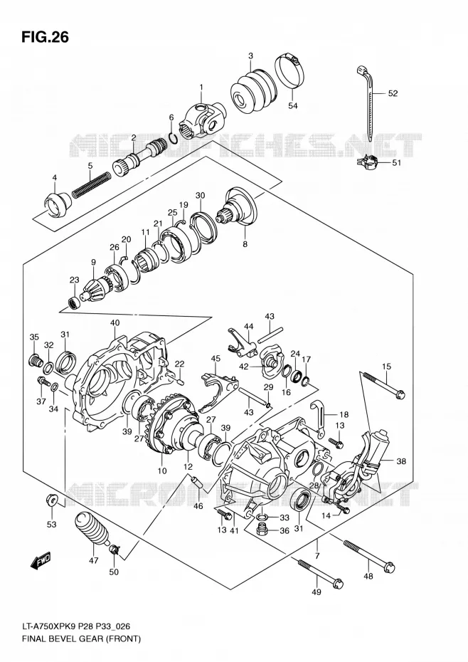AANDRIJFAS (AVANT) Suzuki QUAD 750 KINGQUAD 2010  LT-A750XP L0/LT-A750XPZ L0 (P28,P33)