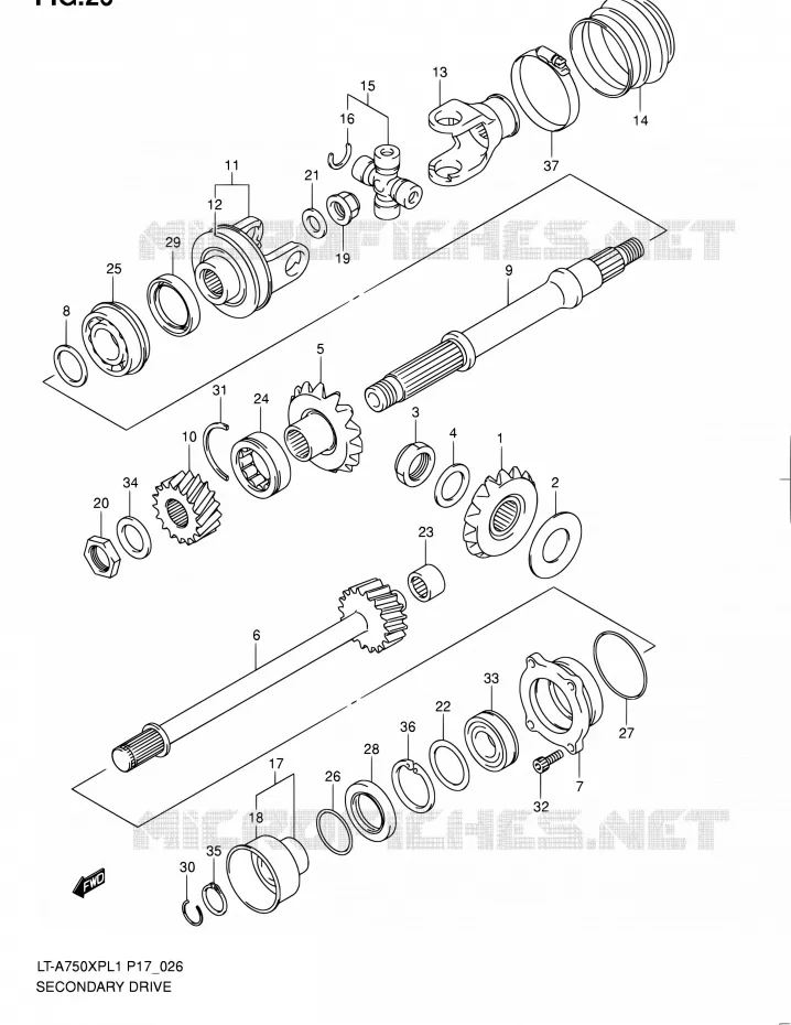 AANDRIJFAS (LT-A750XPK9 P17) Suzuki QUAD 750 KINGQUAD 2011  LT-A750XP L1 (P17,P24)