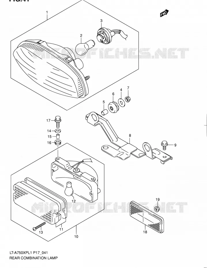 ACHTERLICHT (P17) Suzuki QUAD 750 KINGQUAD 2011  LT-A750XP L1 (P17,P24)
