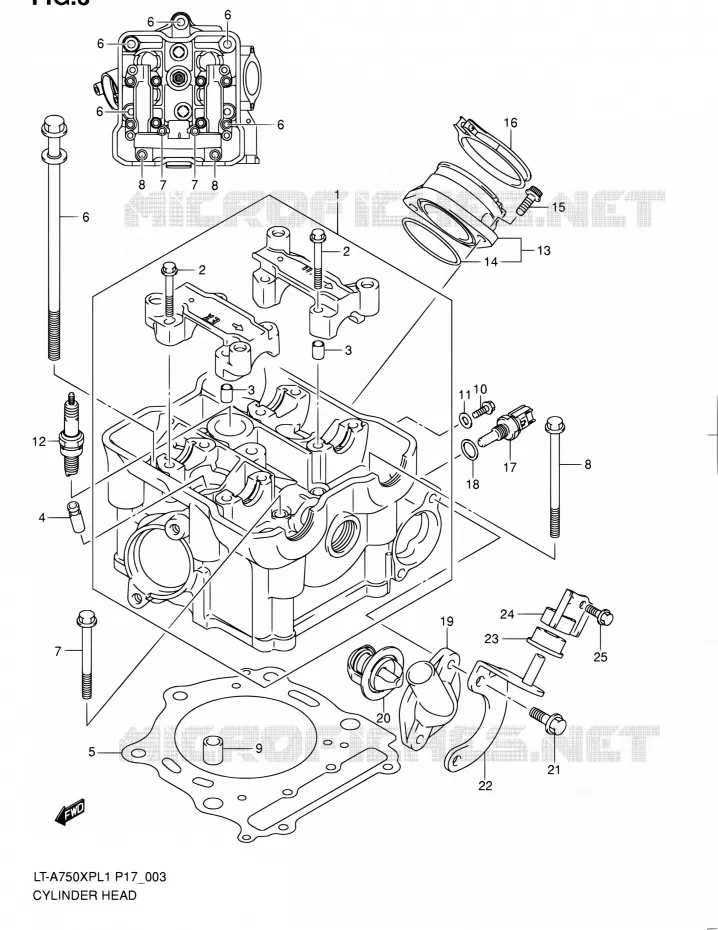 CILINDERKOP Suzuki QUAD 750 KINGQUAD 2011  LT-A750XP L1 (P17,P24)