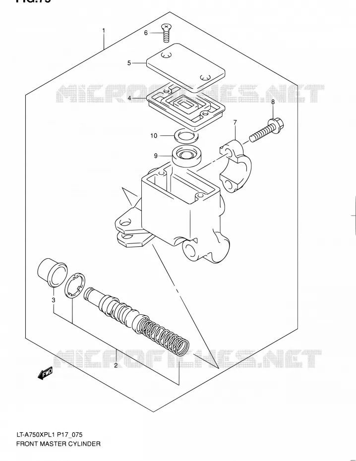 FRONT HOOFDREMCILINDER Suzuki QUAD 750 KINGQUAD 2011  LT-A750XP L1 (P17,P24)