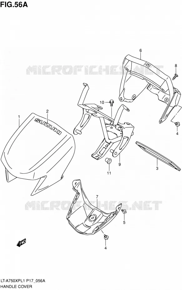 FRONT KUIP (LT-A750XPL1 P24) Suzuki QUAD 750 KINGQUAD 2011  LT-A750XP L1 (P17,P24)