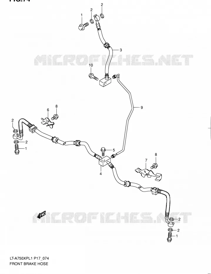 FRONT REMSLANG Suzuki QUAD 750 KINGQUAD 2011  LT-A750XP L1 (P17,P24)