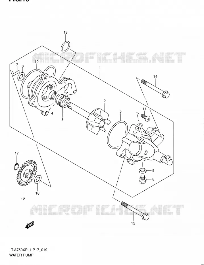 WATERPOMP Suzuki QUAD 750 KINGQUAD 2011  LT-A750XP L1 (P17,P24)