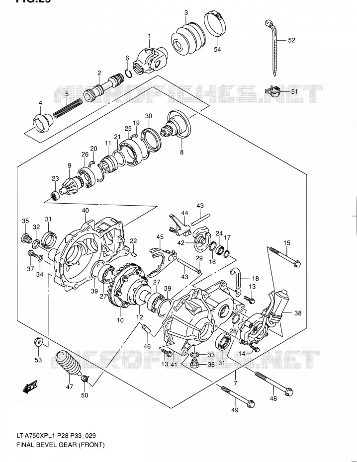 AANDRIJFAS (AVANT) Suzuki QUAD 750 KINGQUAD 2011  LT-A750XP L1/LT-A750XPZ L1 (P02,P28,P33)
