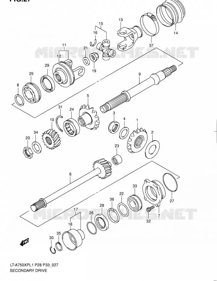 AANDRIJFAS Suzuki QUAD 750 KINGQUAD 2011  LT-A750XP L1/LT-A750XPZ L1 (P02,P28,P33)