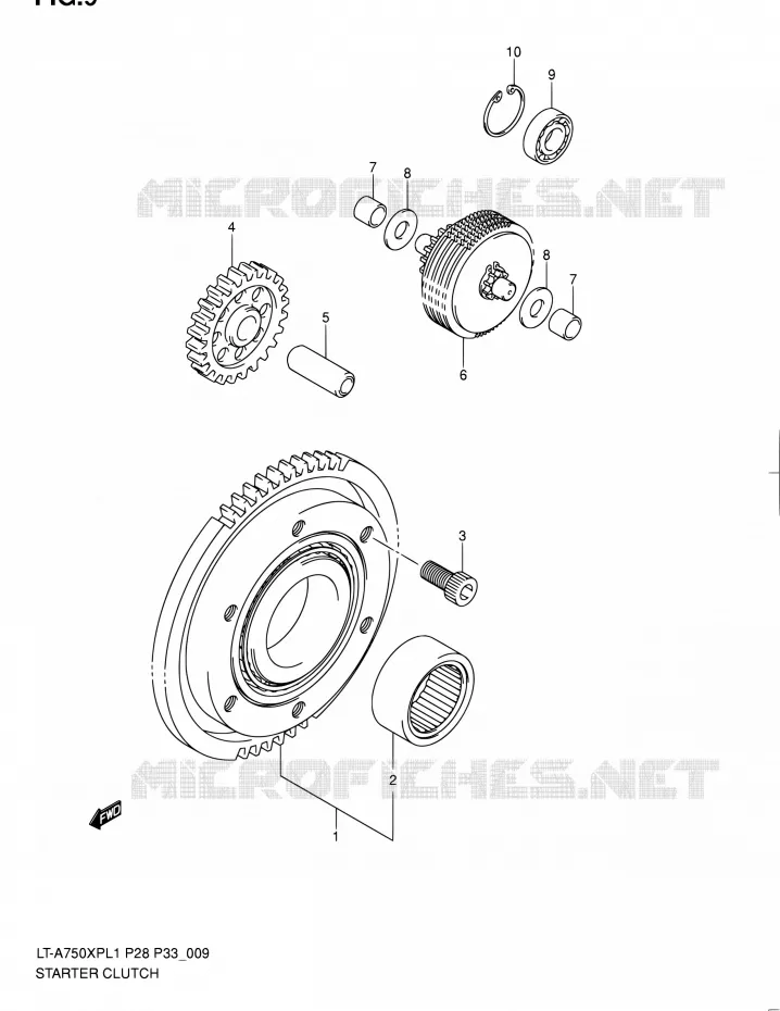 STARTMOTOR CLUTCH Suzuki QUAD 750 KINGQUAD 2011  LT-A750XP L1/LT-A750XPZ L1 (P02,P28,P33)