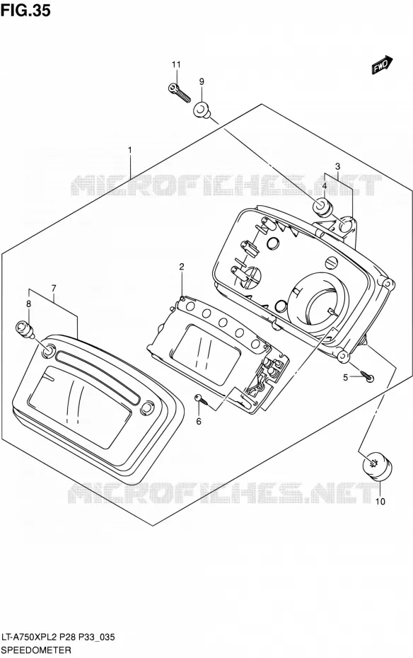 SNELHEIDSMETER (LT-A750XPL2 P28) Suzuki QUAD 750 KINGQUAD 2012  LT-A750XP L2/LT-A750XPZ L2 (P03,P28,P33)