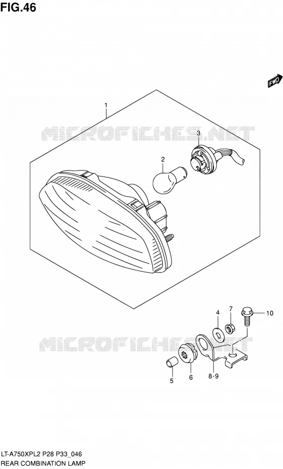 TAIL LIGHT ASSY (LT-A750XPZL2 P33) Suzuki QUAD 750 KINGQUAD 2012  LT-A750XP L2/LT-A750XPZ L2 (P03,P28,P33)