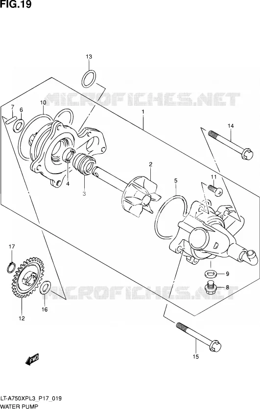 WATERPOMP Suzuki QUAD 750 KINGQUAD 2013  LT-A750XP L3/LT-A750XPZ L3 (P17,P24)