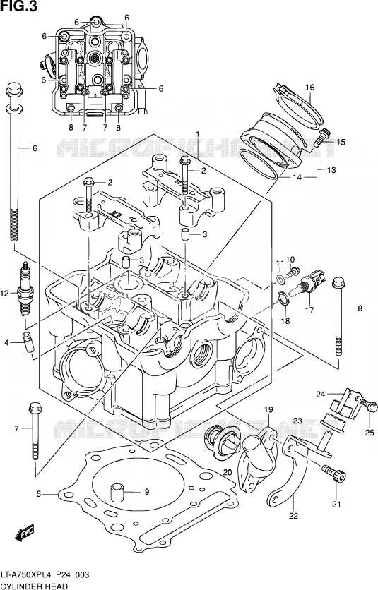 CILINDERKOP Suzuki QUAD 750 KINGQUAD 2014  LT-A750XP L4 (P24)