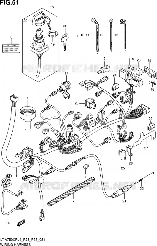 BEDRADING (LT-A750XPZL4 P33) Suzuki QUAD 750 KINGQUAD 2014  LT-A750XP L4/LT-A750XPZ L4 (P03,P28,P33)