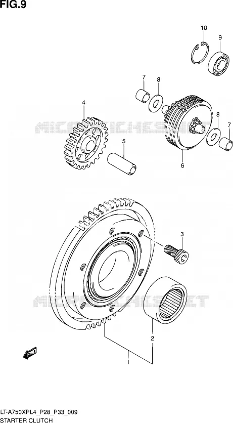 STARTMOTOR CLUTCH Suzuki QUAD 750 KINGQUAD 2014  LT-A750XP L4/LT-A750XPZ L4 (P03,P28,P33)