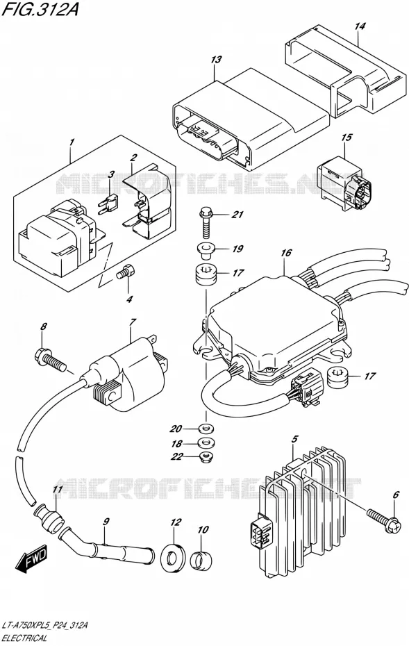 ELEKTRISCH Suzuki QUAD 750 KINGQUAD 2015  LT-A750XP L5 (P24)