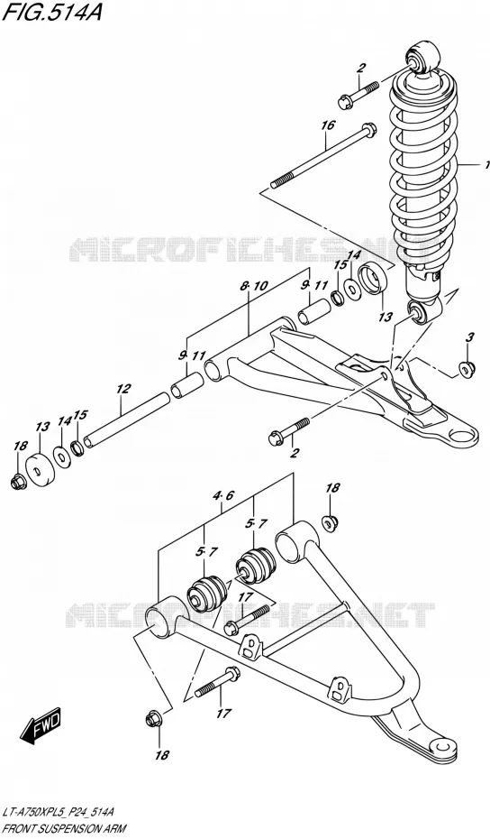 VOORWIELOPHANGING ARM Suzuki QUAD 750 KINGQUAD 2015  LT-A750XP L5 (P24)