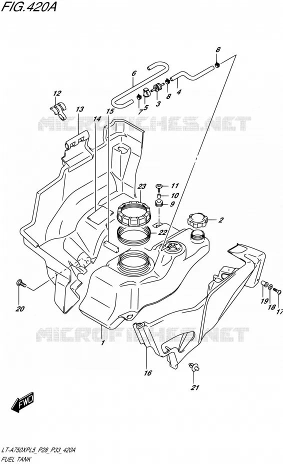 BENZINETANK Suzuki QUAD 750 KINGQUAD 2015  LT-A750XP L5/LT-A750XPZ L5 (P03,P28,P33)