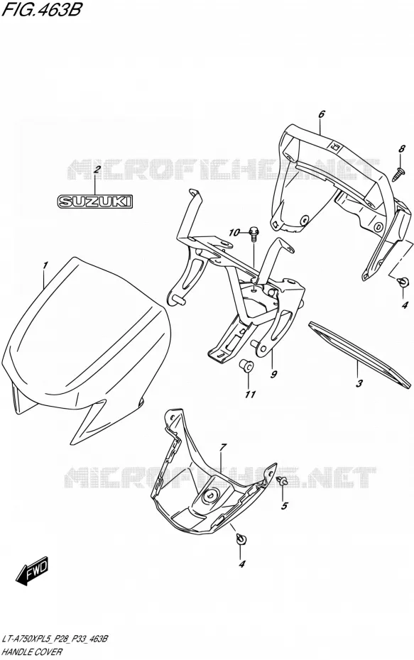 FRONT KUIP (LT-A750XPL5 P33) Suzuki QUAD 750 KINGQUAD 2015  LT-A750XP L5/LT-A750XPZ L5 (P03,P28,P33)