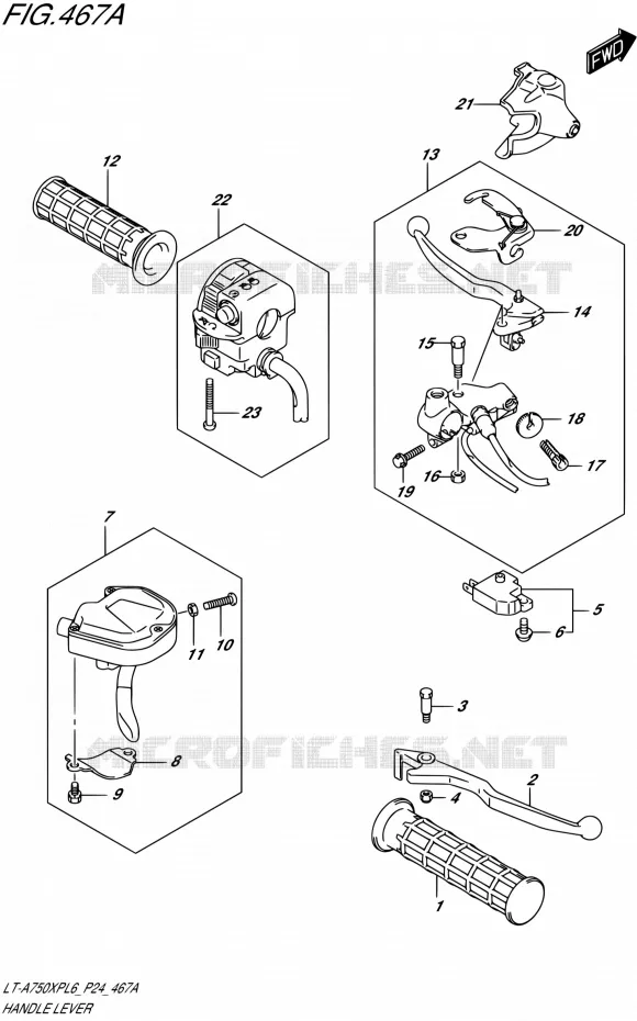 HANDGRIPS - LEVERS Suzuki QUAD 750 KINGQUAD 2016  LT-A750XP L6 (P24)