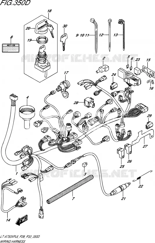 BEDRADING (LT-A750XPZL6 P33) Suzuki QUAD 750 KINGQUAD 2016  LT-A750XP L6/LT-A750XPZ L6 (P28,P33)