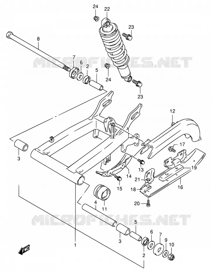 SWINGARM Suzuki QUAD 160 OZARK 2003  LT-F160 K3 (P19,P24,P51)