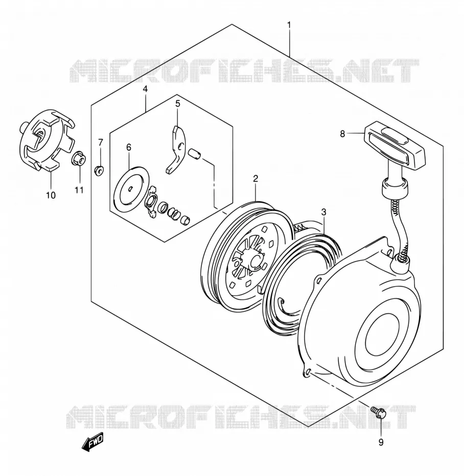 TERUGLOOPSTARTER Suzuki QUAD 250 OZARK 2006  LT-F250 K6 (E17,E24)