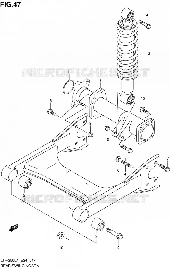 SWINGARM Suzuki QUAD 250 OZARK 2014  LT-F250 L4 (E24)
