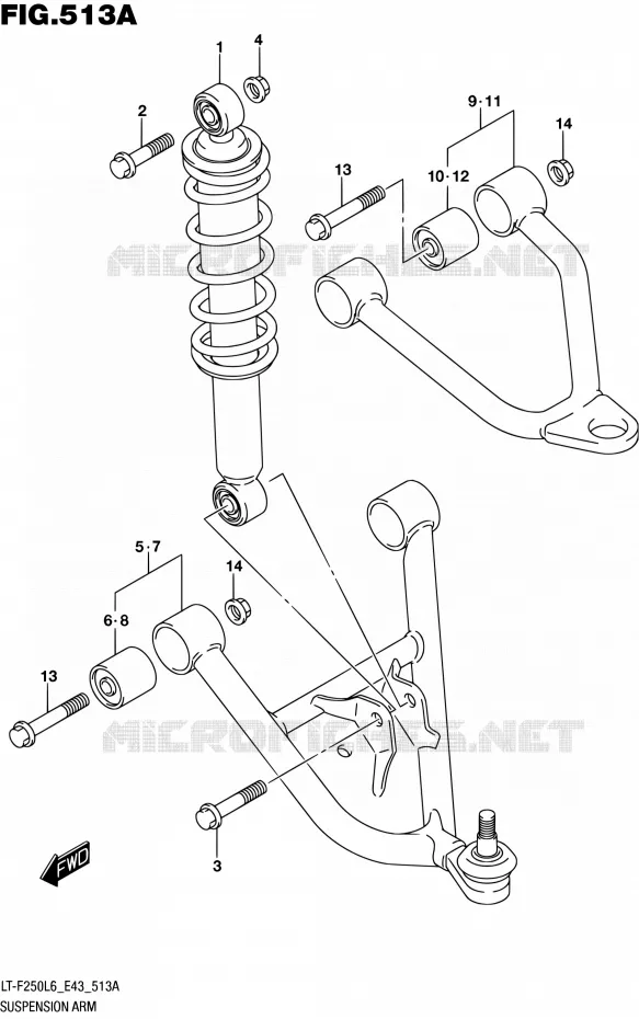 SCHOKDEMPER - VORKBEEN Suzuki QUAD 250 OZARK 2016  LT-F250 L6 (E43)