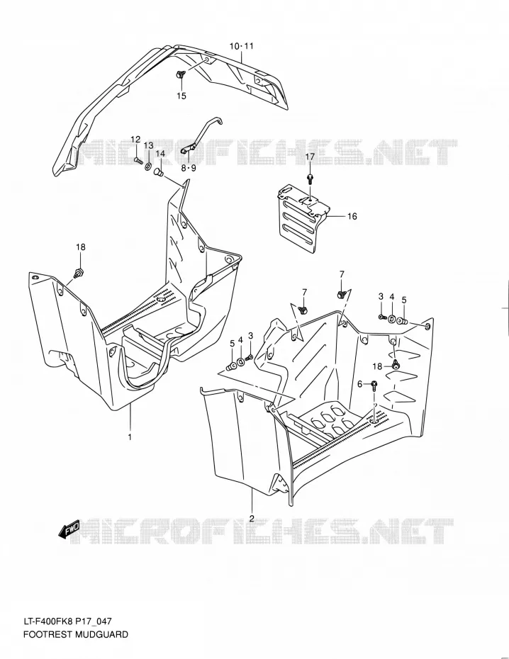 SPATBORD Suzuki QUAD 400 KINGQUAD 2010  LT-F400F L0 (P17,P24)