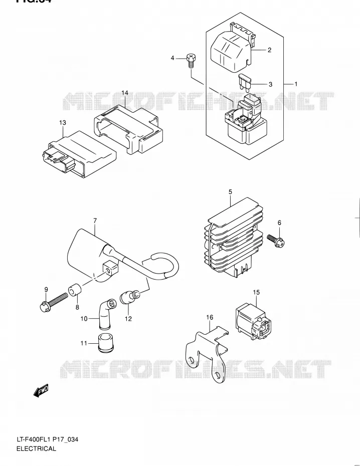 ELEKTRISCH (LT-F400FL1 P17) Suzuki QUAD 400 KINGQUAD 2011  LT-F400F L1 (P17,P24)