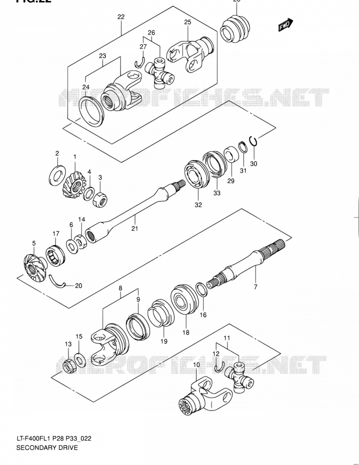 AANDRIJFAS Suzuki QUAD 400 KINGQUAD 2011  LT-F400F L1/LT-F400FZ L1 (P03,P28,P33)