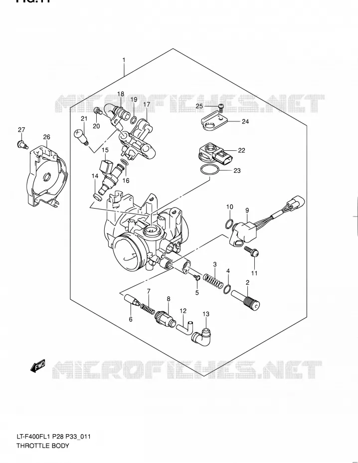 GASKLEPHUIS Suzuki QUAD 400 KINGQUAD 2011  LT-F400F L1/LT-F400FZ L1 (P03,P28,P33)