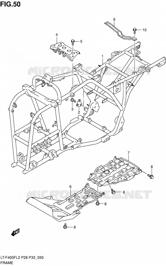 FRAME Suzuki QUAD 400 KINGQUAD 2012  LT-F400F L2/LT-F400FZ L2 (P03,P28,P33)