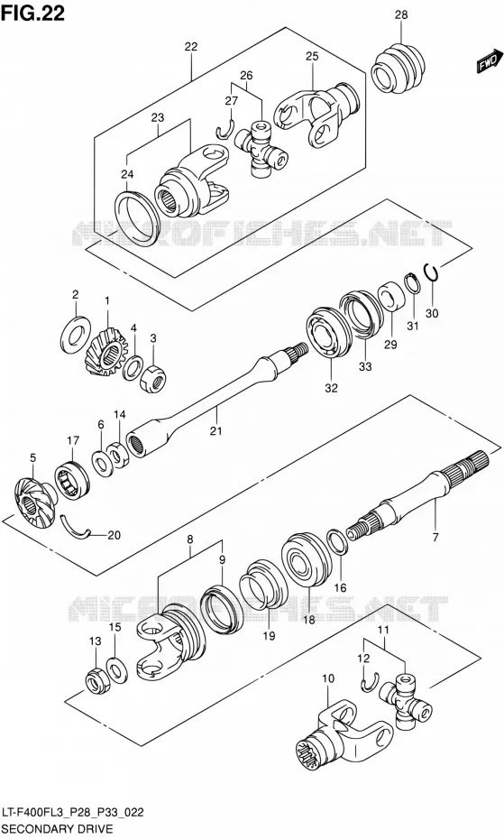 AANDRIJFAS Suzuki QUAD 400 KINGQUAD 2013  LT-F400F L3/LT-F400FZ L3 (P03,P28,P33)