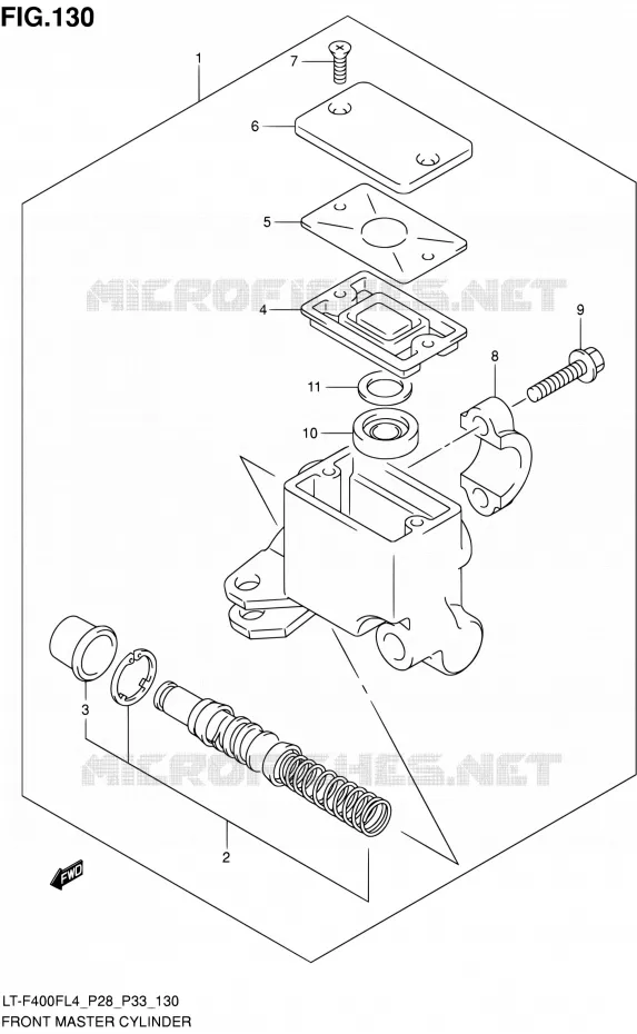 FRONT HOOFDREMCILINDER Suzuki QUAD 400 KINGQUAD 2014  LT-F400F L4/LT-F400FZ L4 (P03,P28,P33)