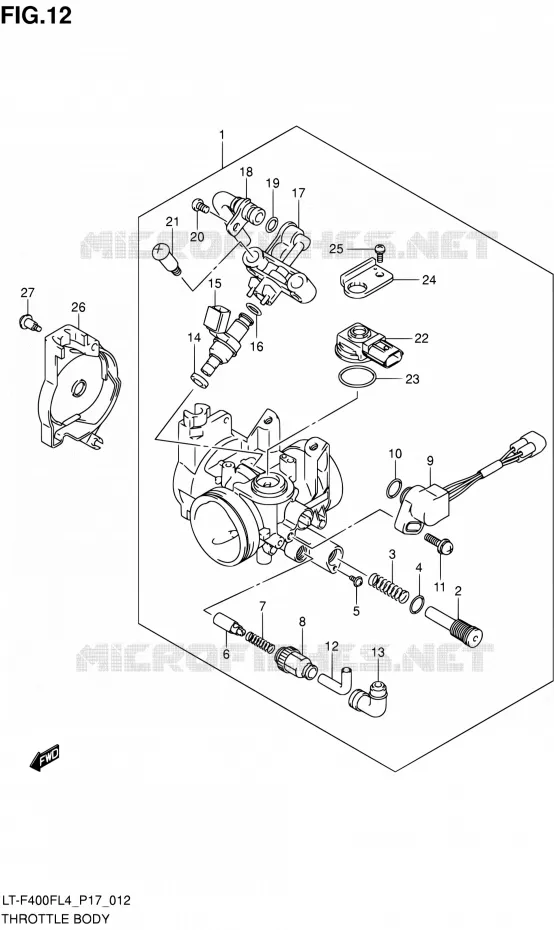 GASKLEPHUIS Suzuki QUAD 400 KINGQUAD 2014  LT-F400F L4/LT-F400FZ L4 (P17)