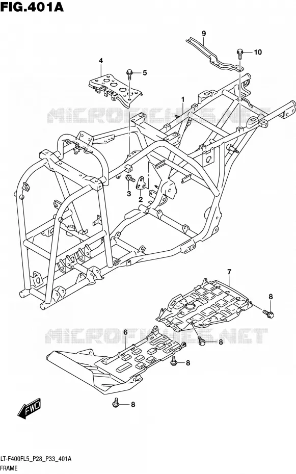 FRAME Suzuki QUAD 400 KINGQUAD 2015  LT-F400F L5/LT-F400FZ L5 (P03,P28,P33)