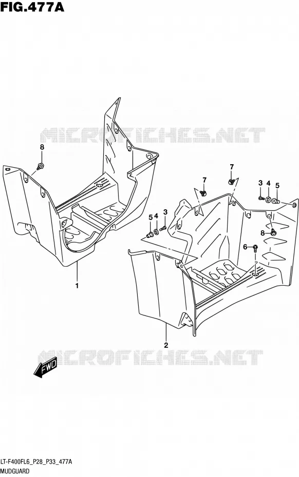 SPATBORD (LT-F400FL6 P28) Suzuki QUAD 400 KINGQUAD 2016  LT-F400F L6 (P03,P28,P33)