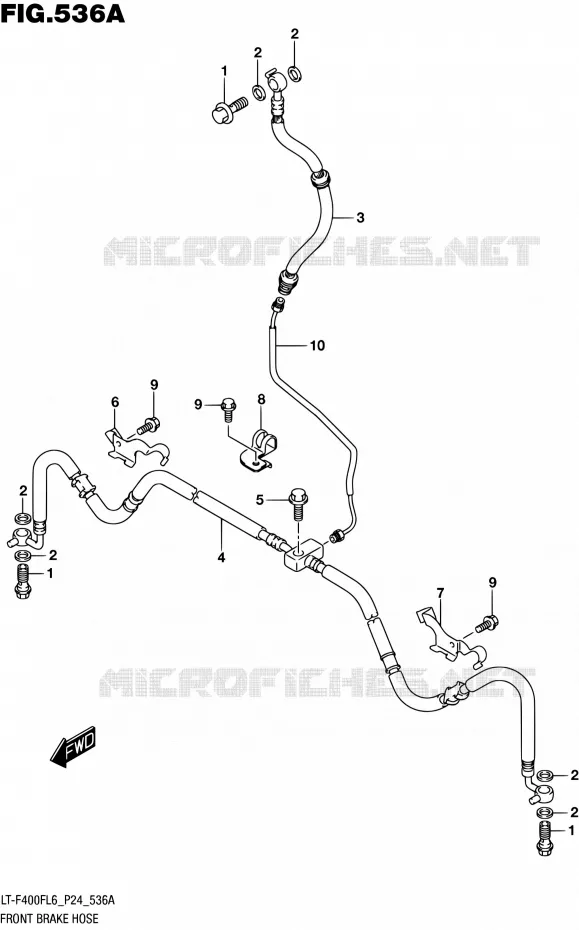 FRONT REMSLANG Suzuki QUAD 400 KINGQUAD 2016  LT-F400F L6 (P24)