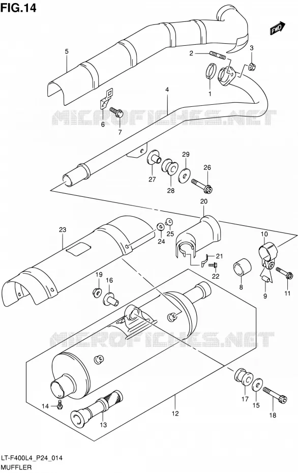 GELUIDDEMPER Suzuki QUAD 400 KINGQUAD 2014  LT-F400 L4 (P24)