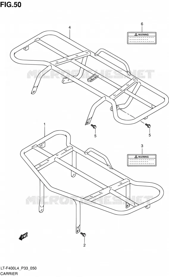 CARRIER (LT-F400ZL4 P33) Suzuki QUAD 400 KINGQUAD 2014  LT-F400 L4/LT-F400Z L4 (P03,P28,P33)