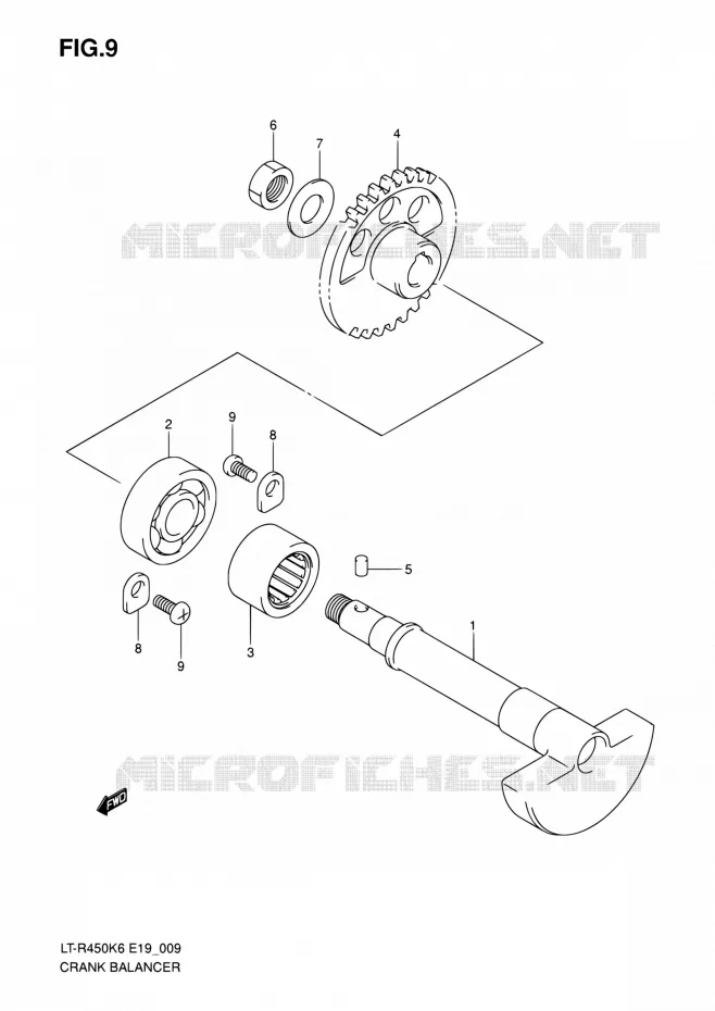 CRANK BALANCER Suzuki QUAD 450 QUADRACER 2010  LT-R450 L0/LT-R450Z L0 (E19)