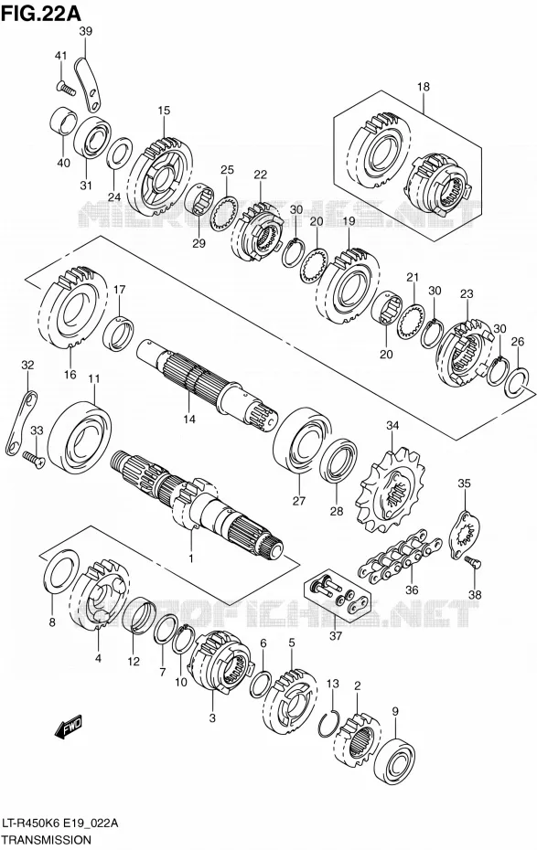 TRANSMISSION (MODEL K8/K9/L0) Suzuki QUAD 450 QUADRACER 2010  LT-R450 L0/LT-R450Z L0 (E19)