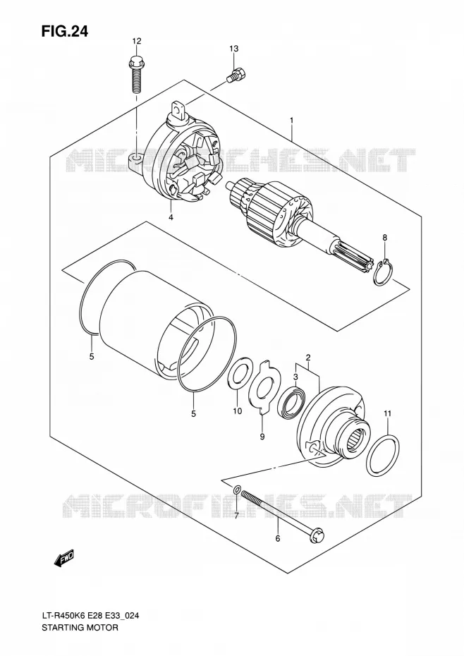 STARTMOTOR Suzuki QUAD 450 QUADRACER 2010  LT-R450 L0/LT-R450Z L0 (E28,E33)