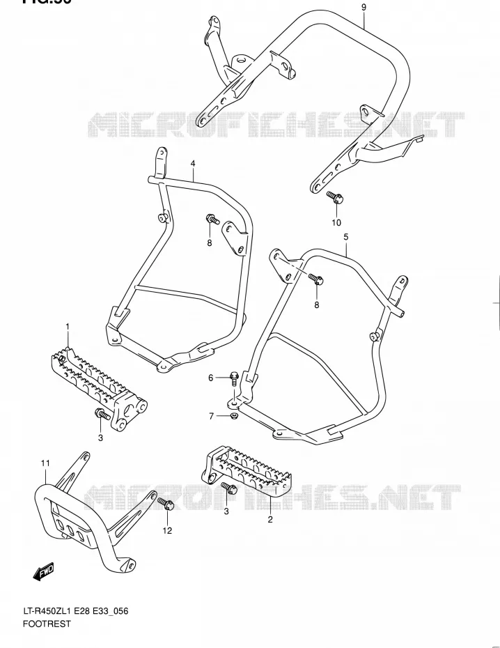 FOOTREST (LT-R450L1 E33) Suzuki QUAD 450 QUADRACER 2011  LT-R450 L1/LT-R450Z L1 (E03,E28,E33)