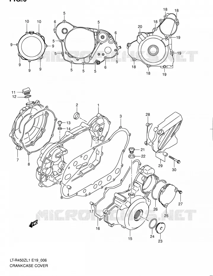 CASING (LT-R450ZL1 E19) Suzuki QUAD 450 QUADRACER 2011  LT-R450 L1/LT-R450Z L1 (E19)