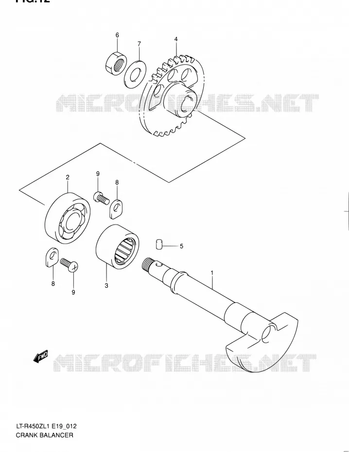 CRANK BALANCER (LT-R450L1 E19) Suzuki QUAD 450 QUADRACER 2011  LT-R450 L1/LT-R450Z L1 (E19)