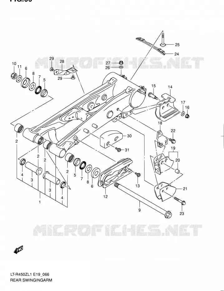 SWINGARM (LT-R450ZL1 E19) Suzuki QUAD 450 QUADRACER 2011  LT-R450 L1/LT-R450Z L1 (E19)