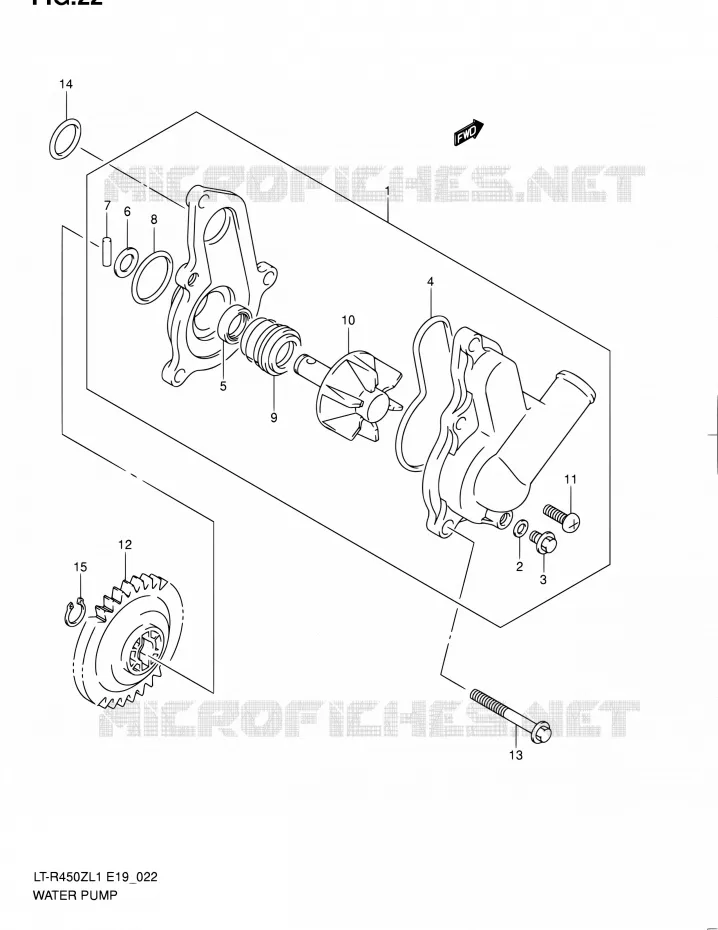 WATERPOMP Suzuki QUAD 450 QUADRACER 2011  LT-R450 L1/LT-R450Z L1 (E19)